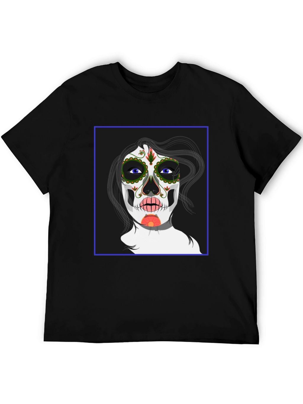 Sugar Skull Woman Graphic Tee - Black Unisex T-Shirt