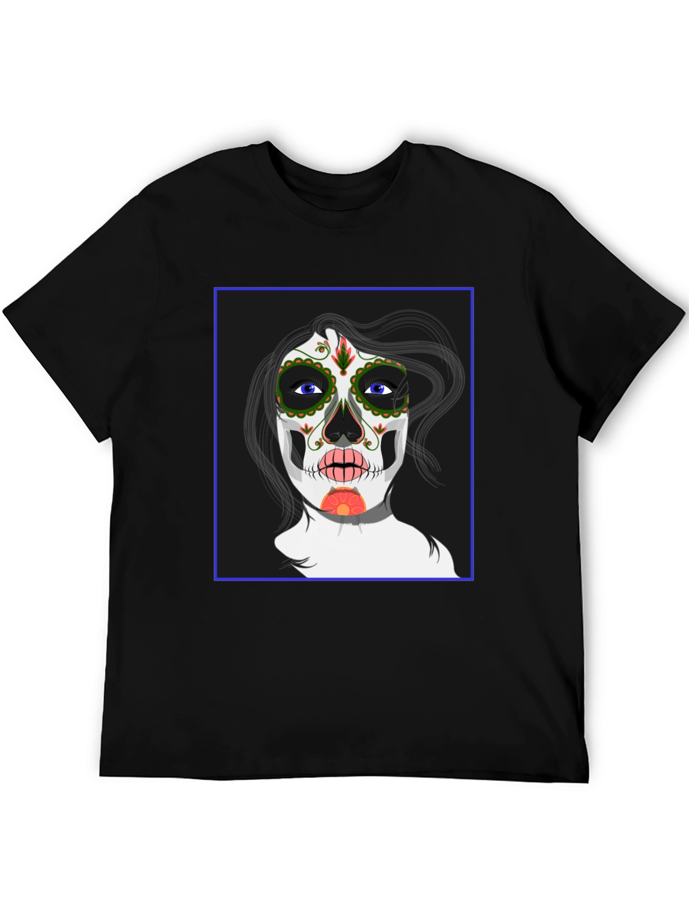 Sugar Skull Woman Graphic Tee - Black Unisex T-Shirt