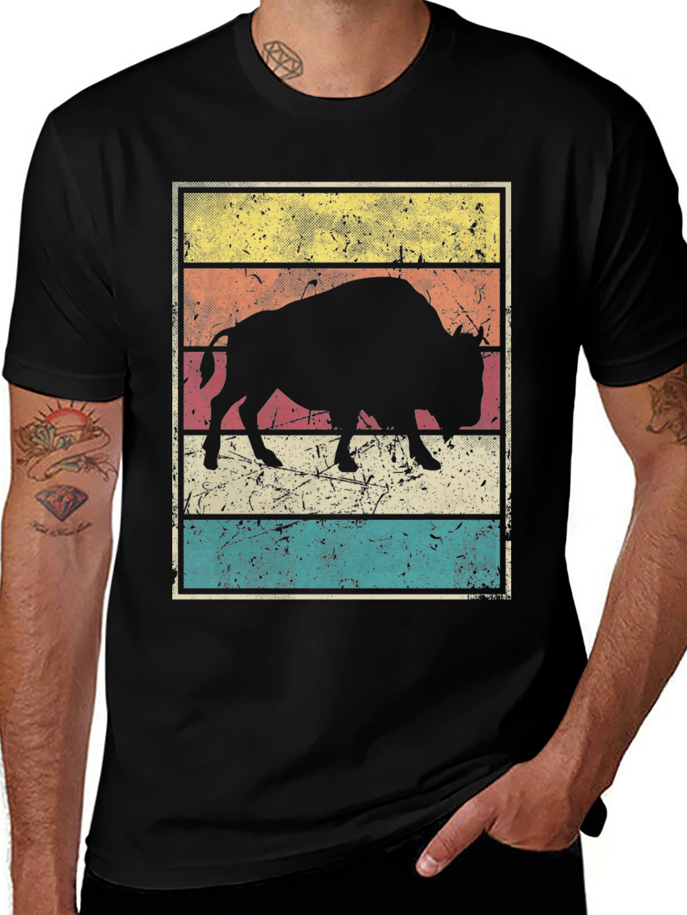 Retro Bison Graphic Tee - Stylish Vintage T-Shirt