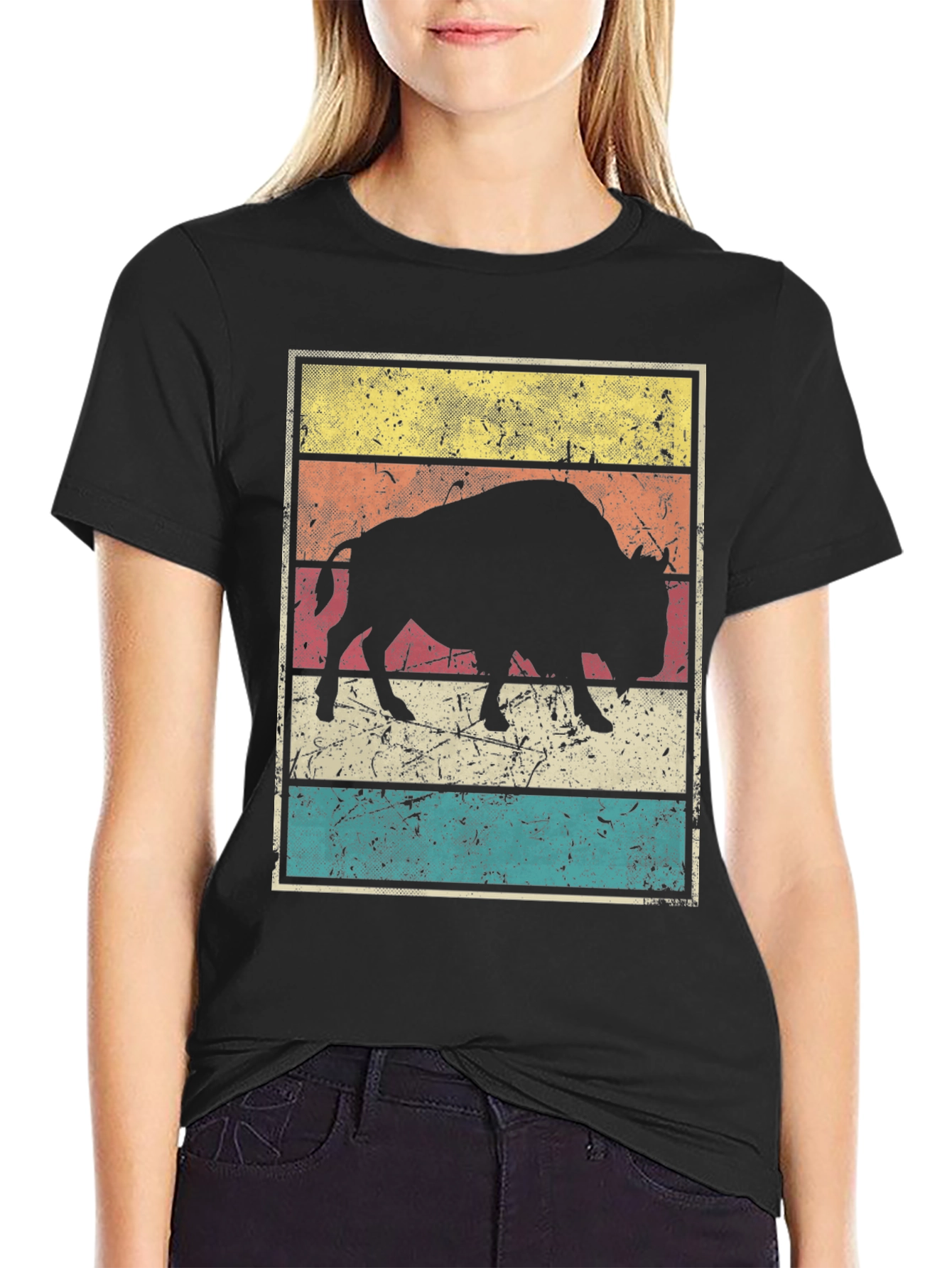 Retro Bison Graphic Tee - Stylish Vintage T-Shirt