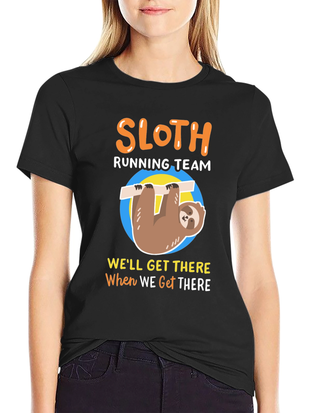 Sloth Running Team Mens T-Shirt - Funny & Relaxed