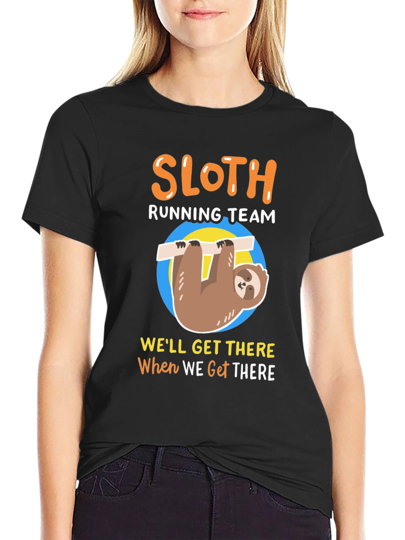 Sloth Running Team Mens T-Shirt - Funny & Relaxed