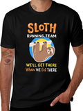Sloth Running Team Mens T-Shirt - Funny & Relaxed