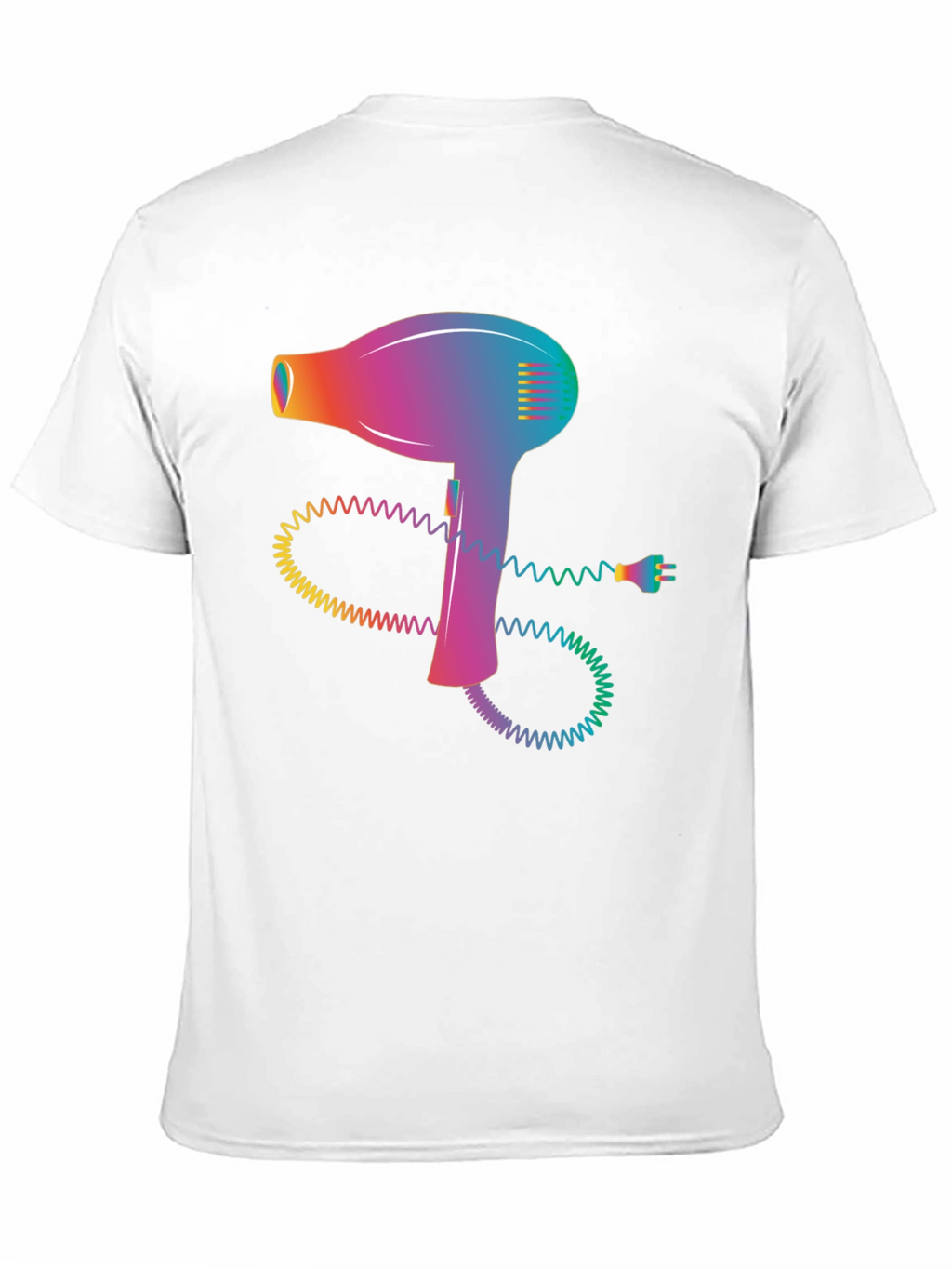 Retro Hair Dryer Graphic Tee - Stylish Black T-Shirt