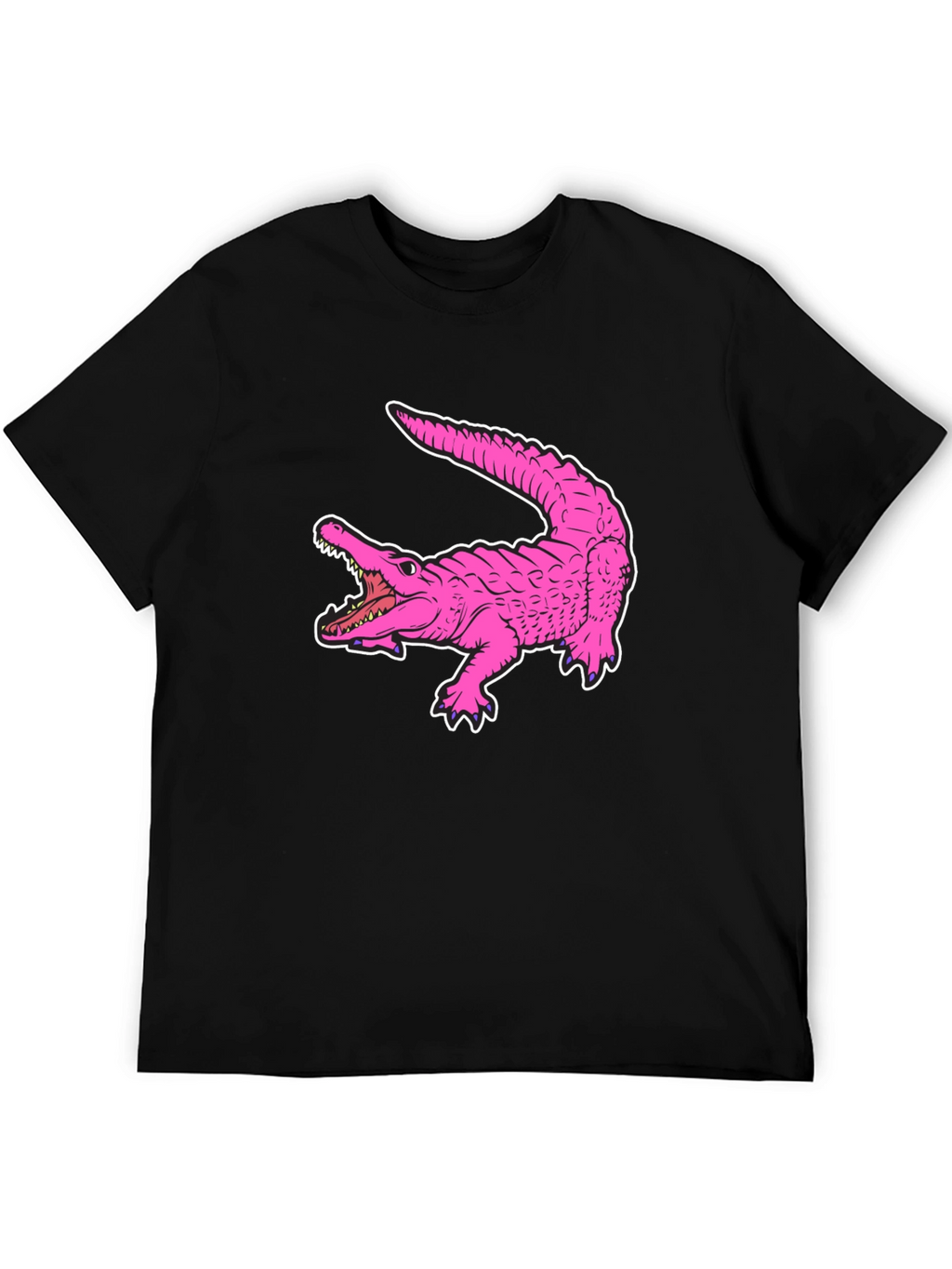 Pink Alligator Graphic Tee - Cool Reptile Print