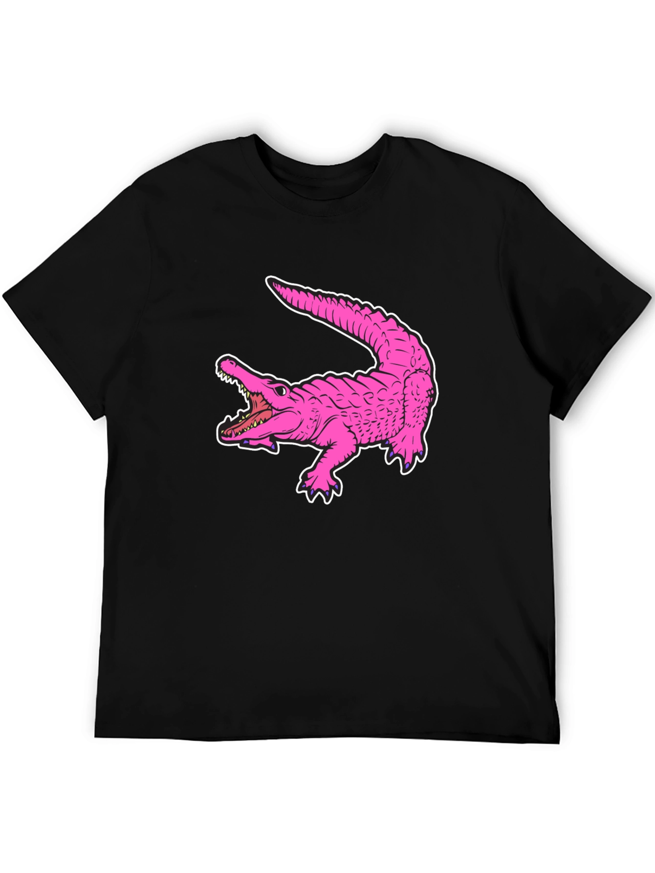 Pink Alligator Graphic Tee - Cool Reptile Print