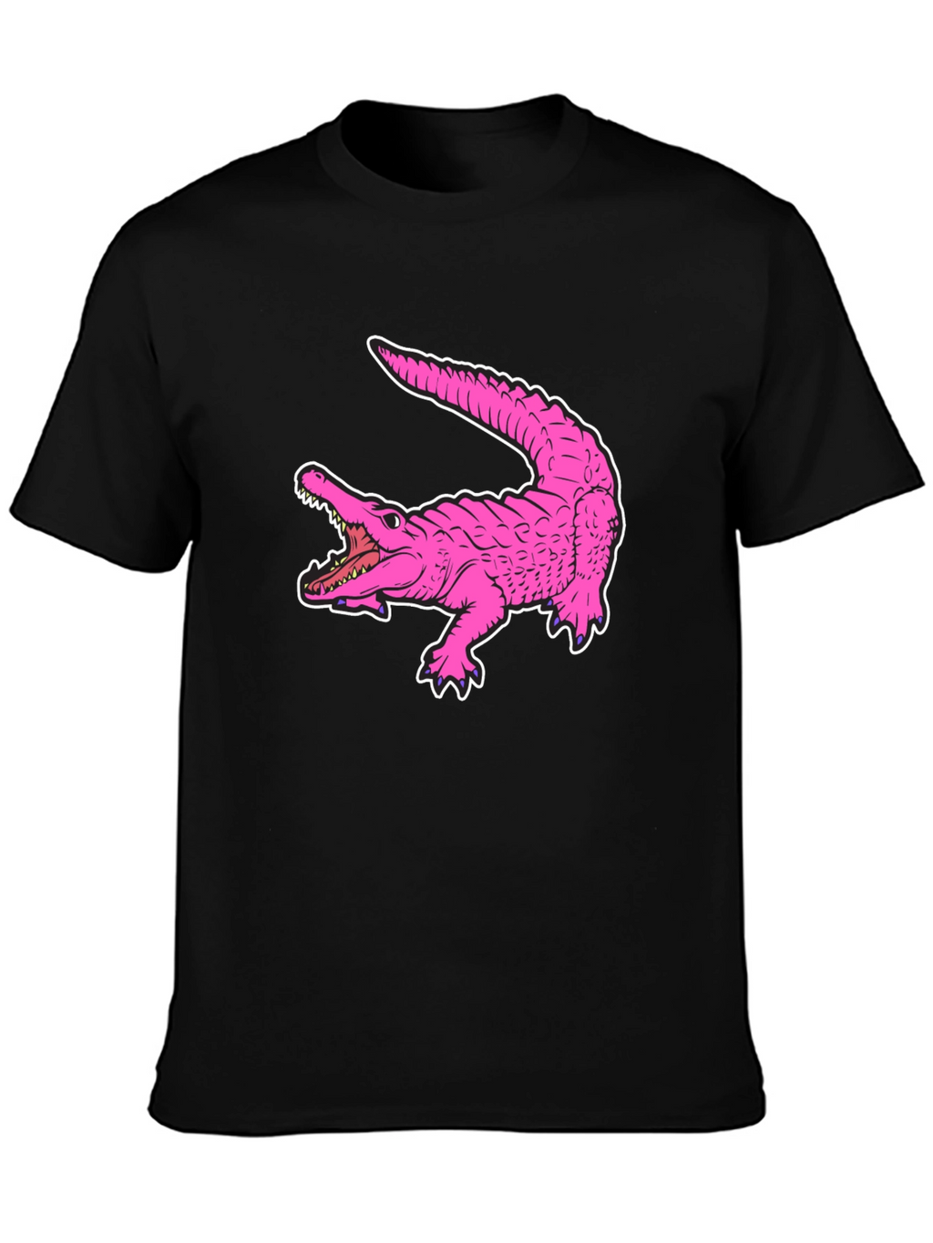 Pink Alligator Graphic Tee - Cool Reptile Print