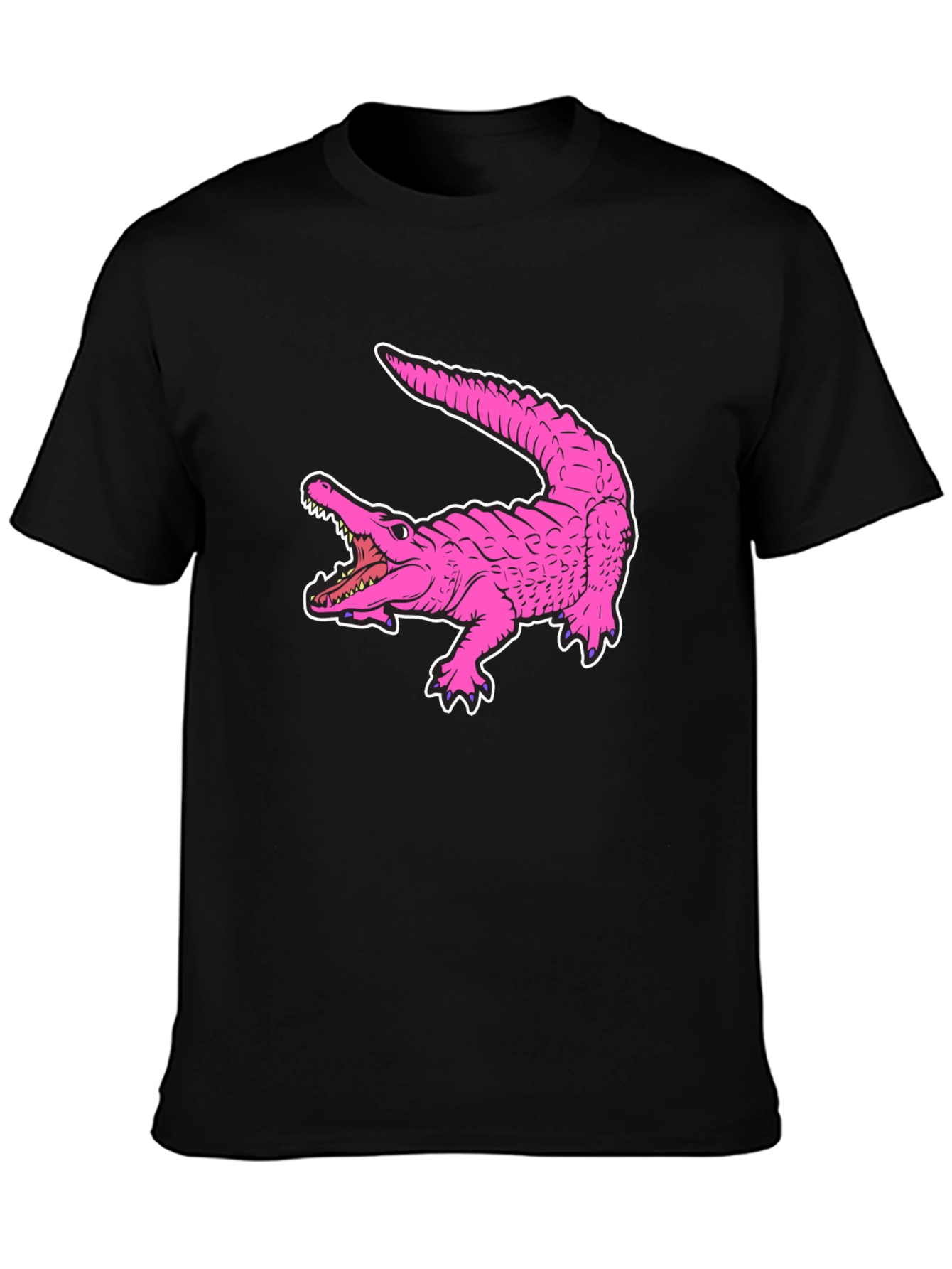 Pink Alligator Graphic Tee - Cool Reptile Print