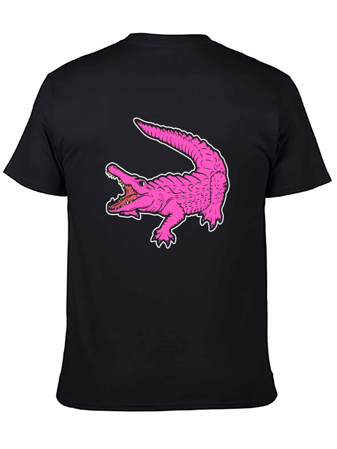 Pink Alligator Graphic Tee - Cool Reptile Print