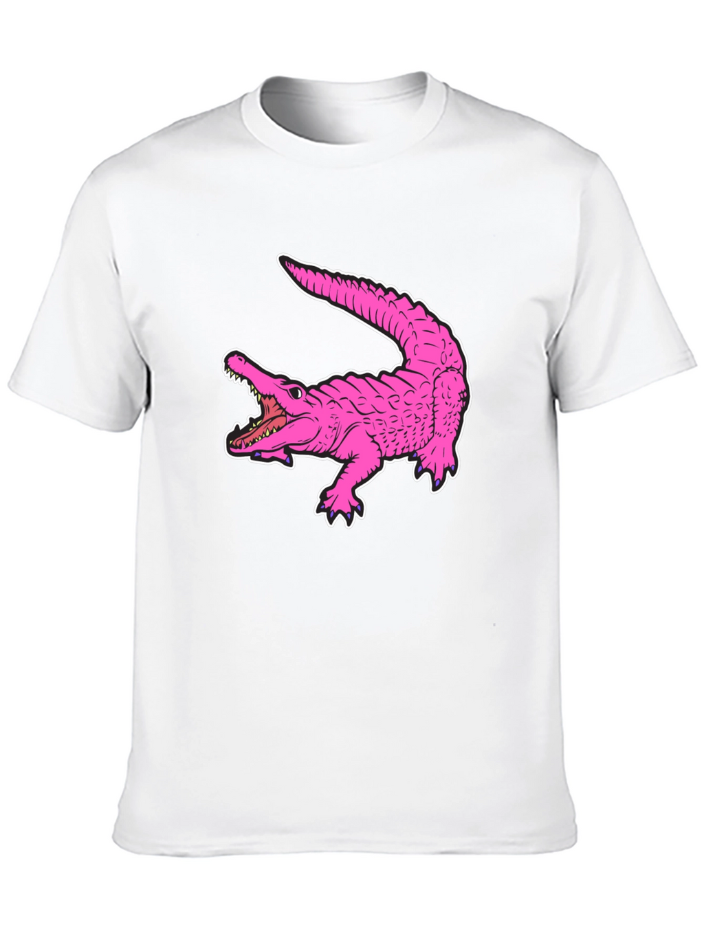 Pink Alligator Graphic Tee - Cool Reptile Print