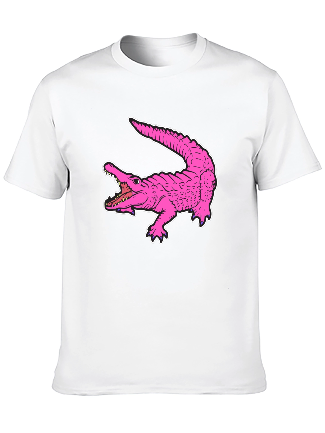 Pink Alligator Graphic Tee - Cool Reptile Print