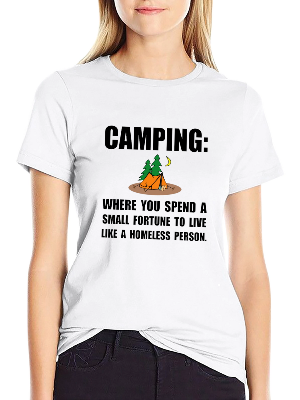 Camping Homeless Person Funny Graphic T-Shirt