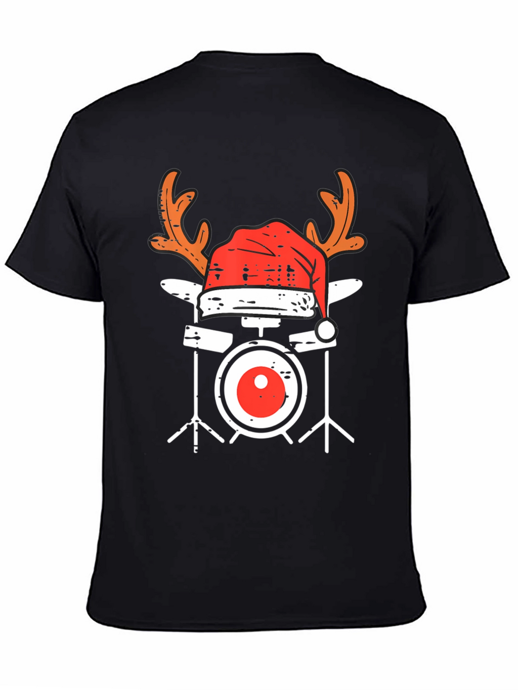 Festive Drum Set T-Shirt - Holiday Music Apparel