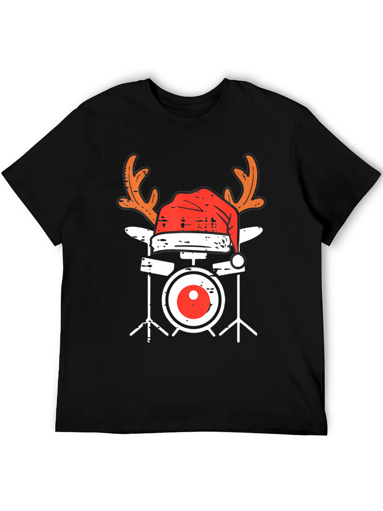 Festive Drum Set T-Shirt - Holiday Music Apparel