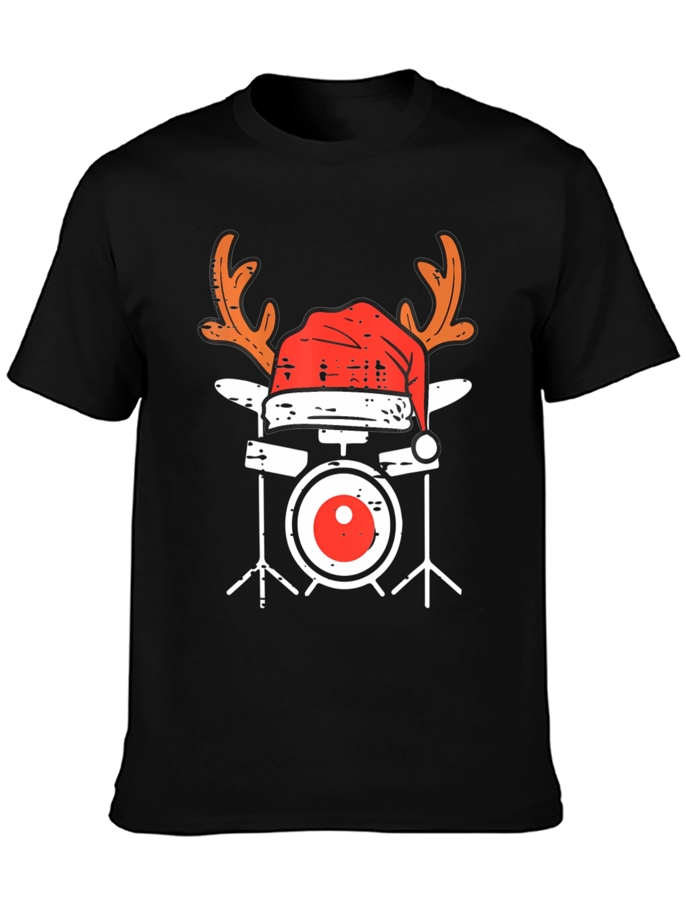 Festive Drum Set T-Shirt - Holiday Music Apparel