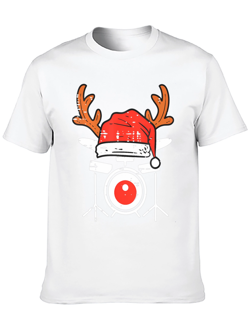 Festive Drum Set T-Shirt - Holiday Music Apparel