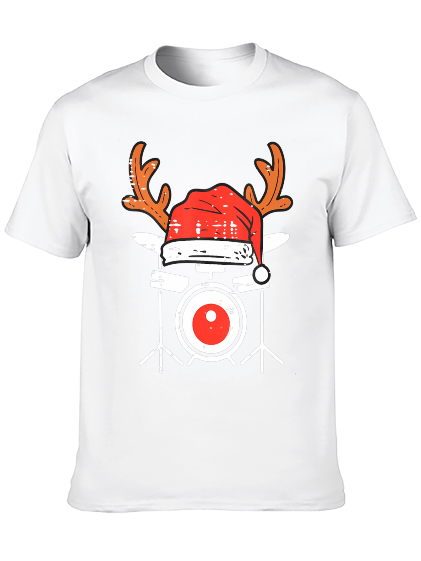 Festive Drum Set T-Shirt - Holiday Music Apparel