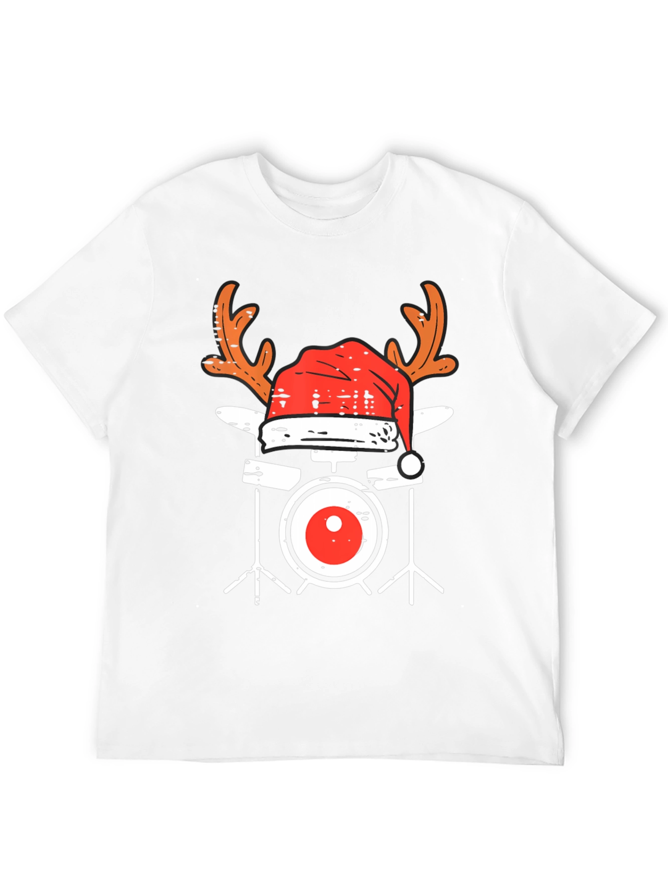 Festive Drum Set T-Shirt - Holiday Music Apparel