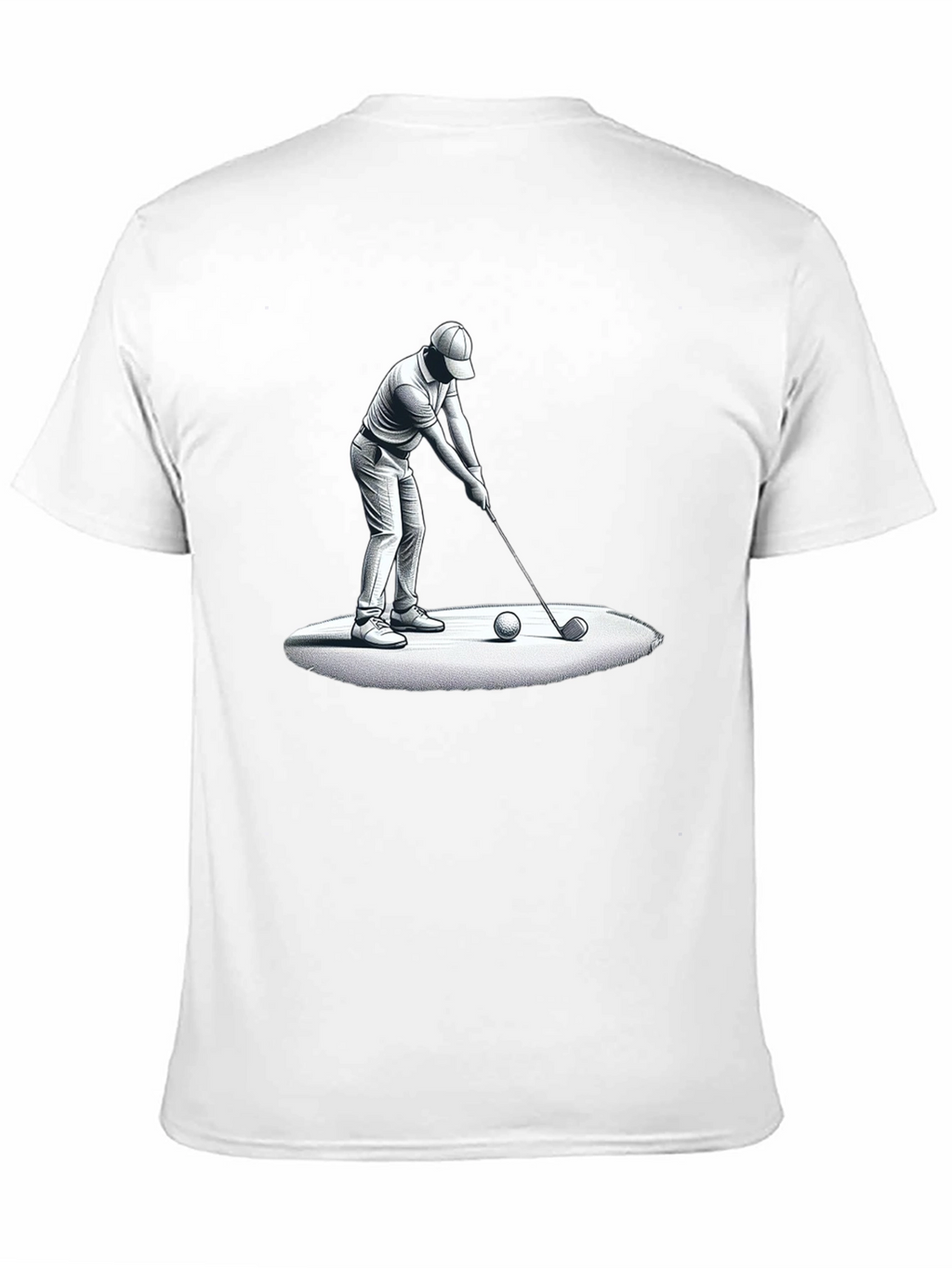Golfer Graphic Tee - Black Cotton T-Shirt