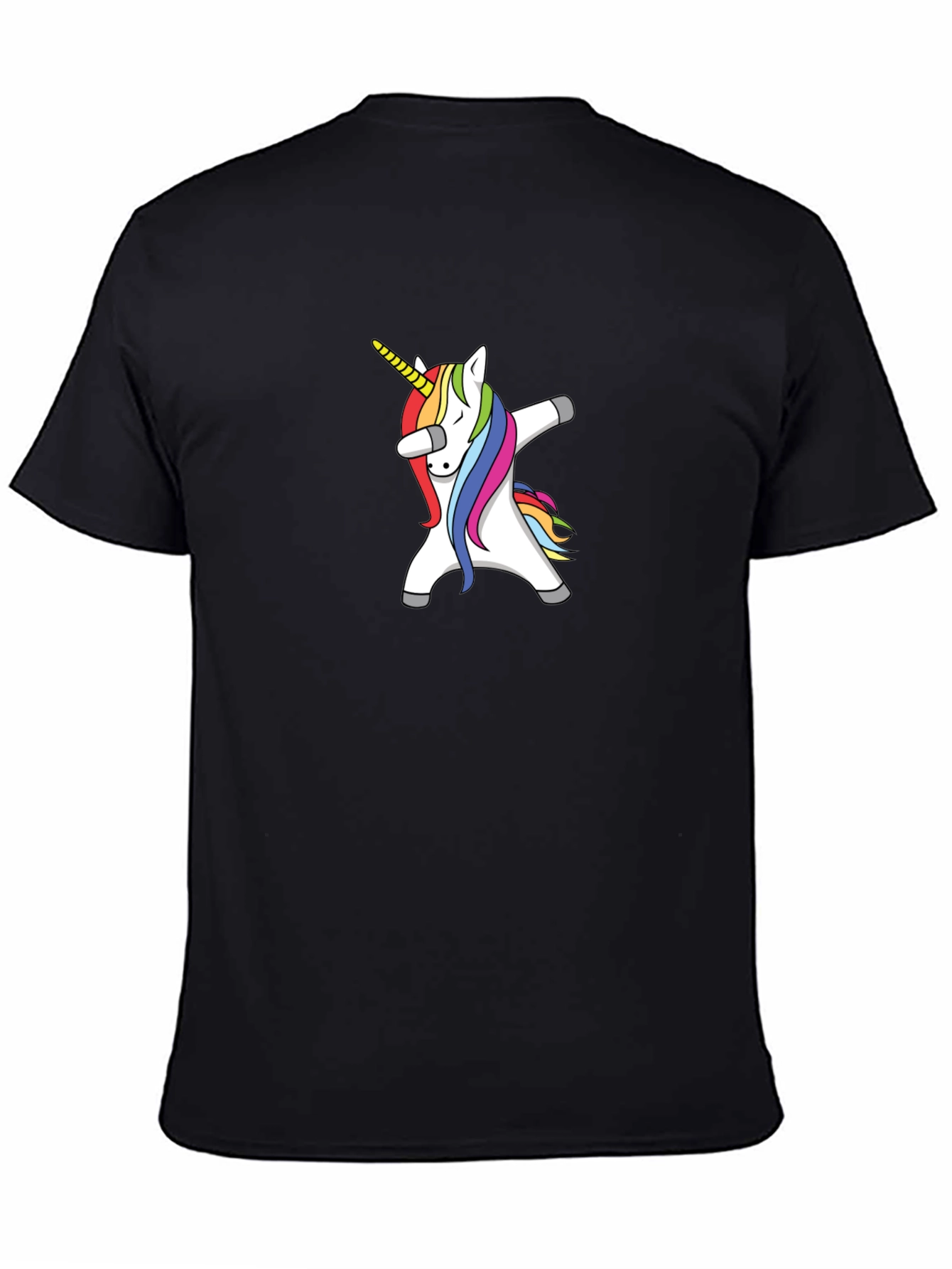 Dabbing Unicorn Graphic Tee - Black Cotton Blend Shirt
