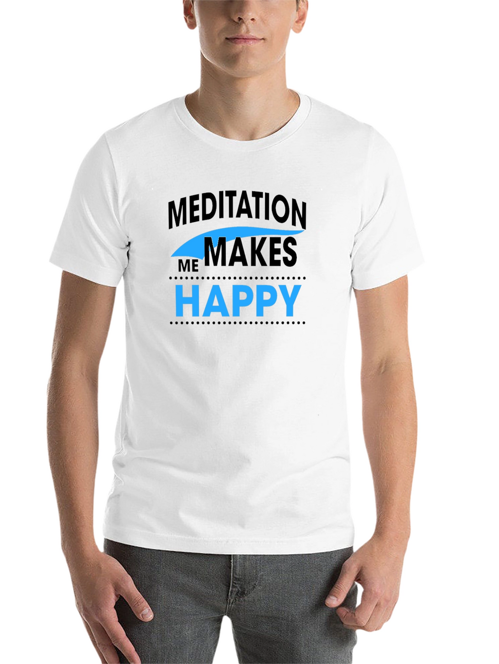 Meditation Makes Me Happy Black T-Shirt