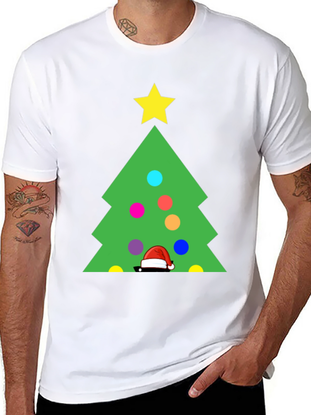 Festive Christmas Tree Graphic T-Shirt