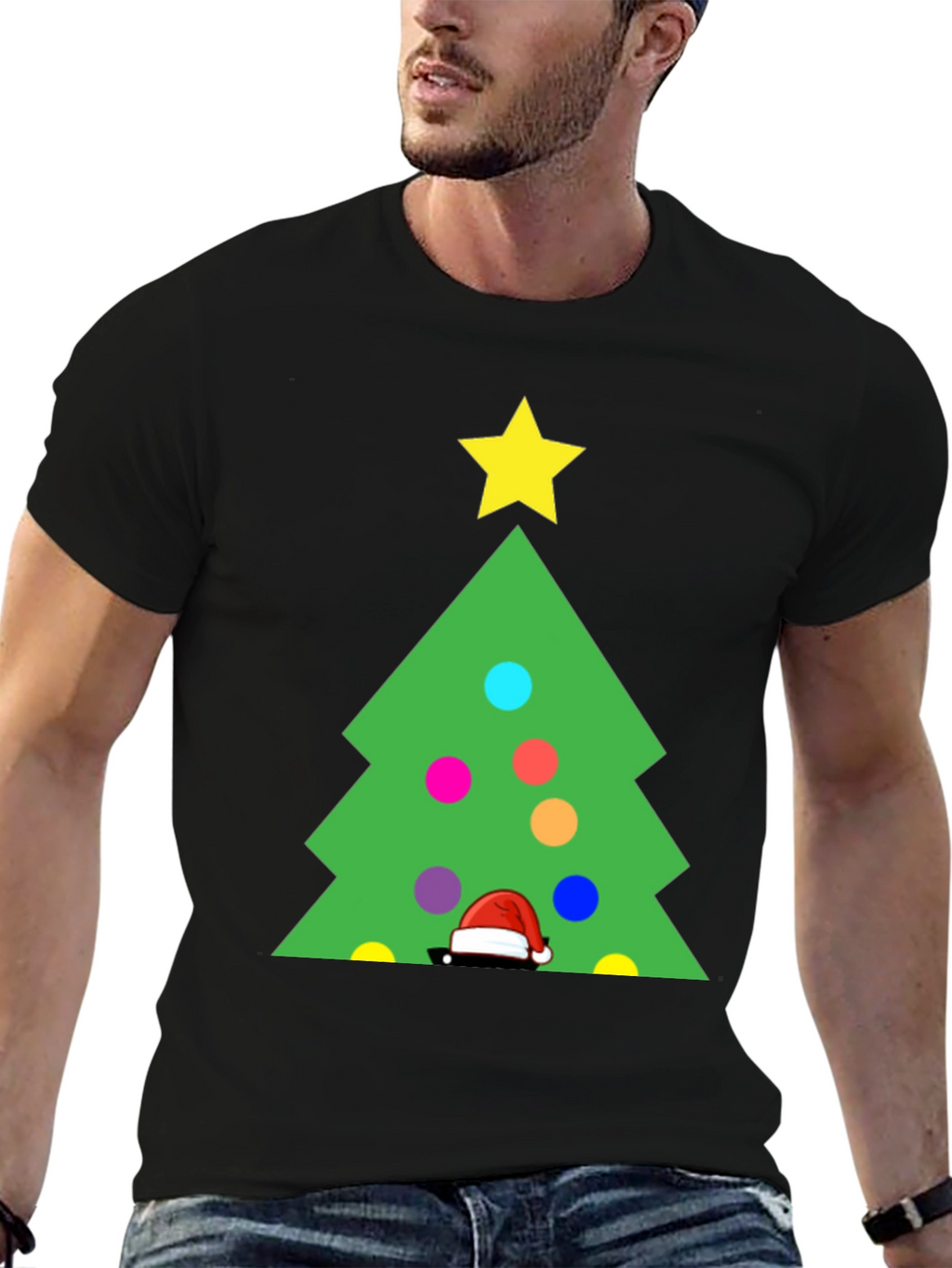 Festive Christmas Tree Graphic T-Shirt