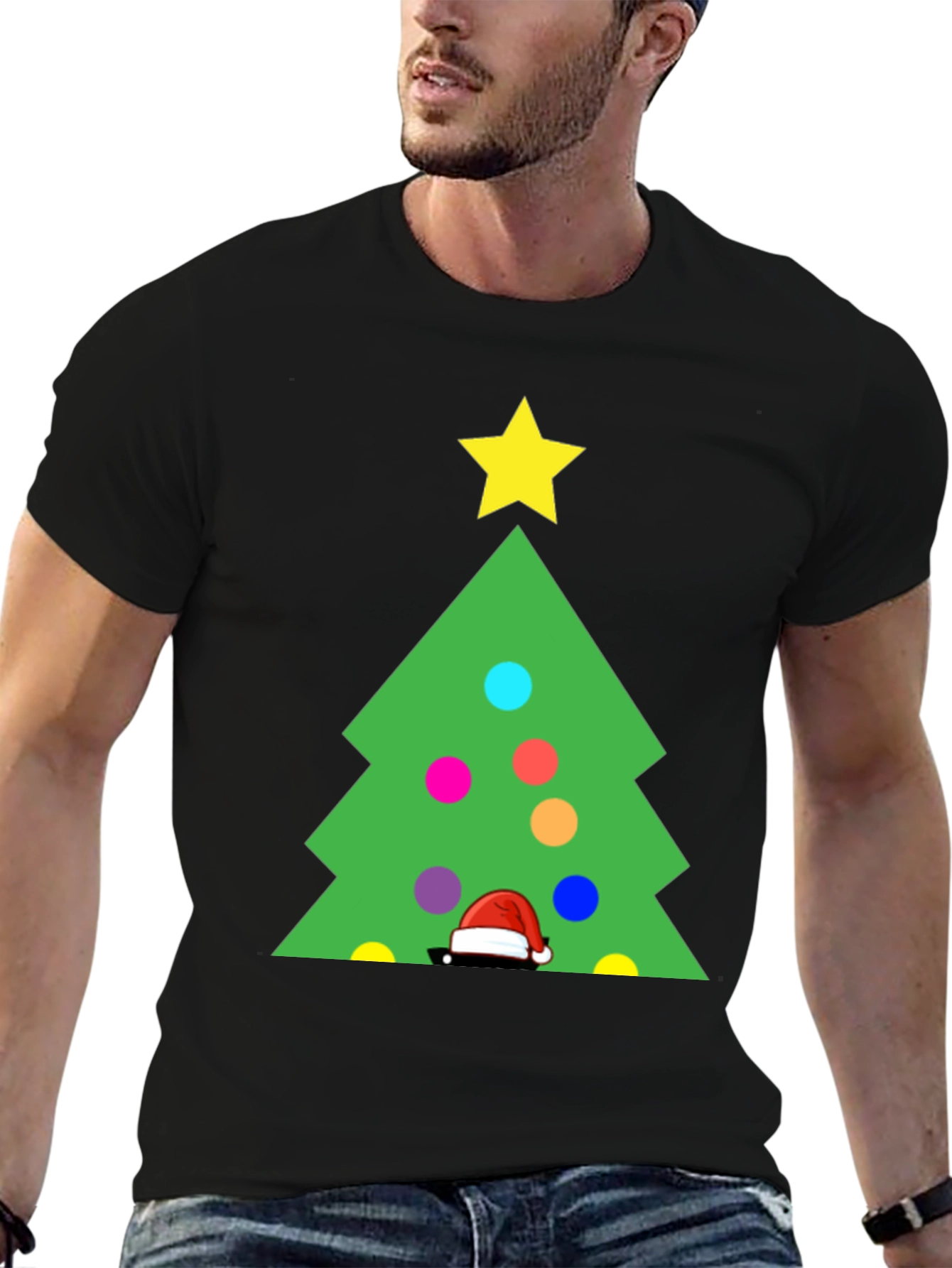 Festive Christmas Tree Graphic T-Shirt