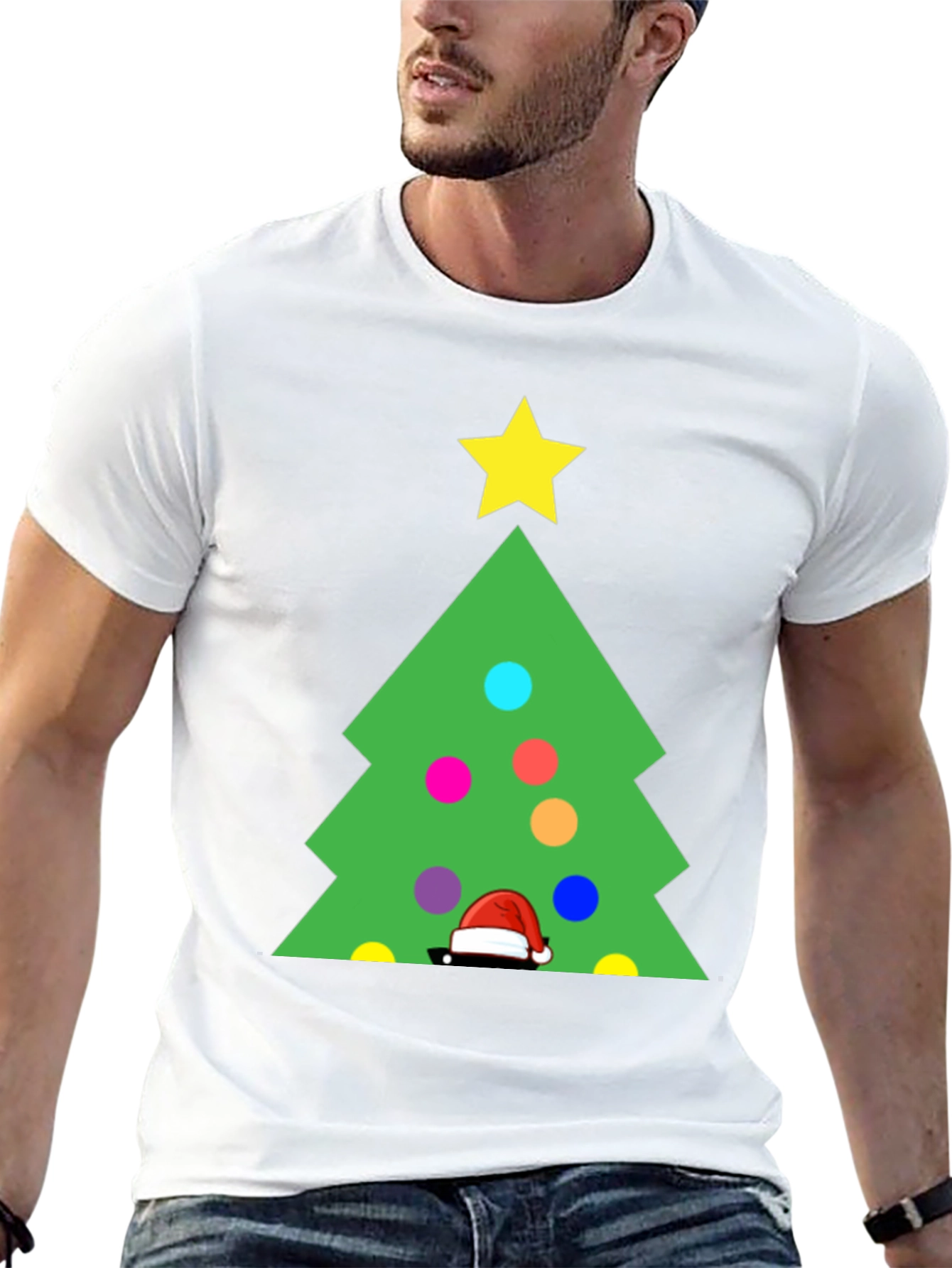 Festive Christmas Tree Graphic T-Shirt