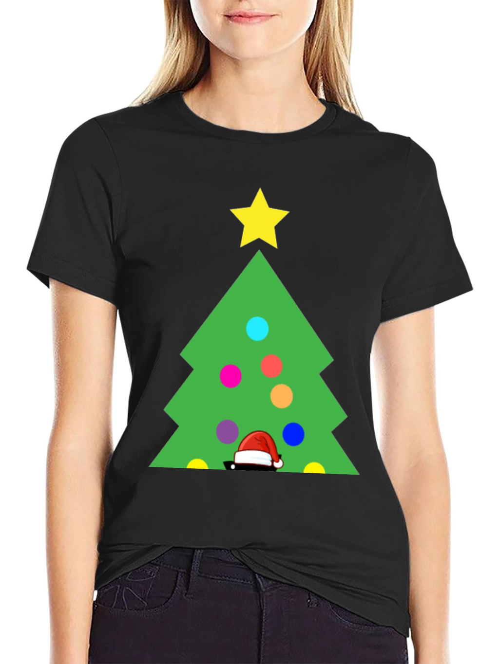 Festive Christmas Tree Graphic T-Shirt