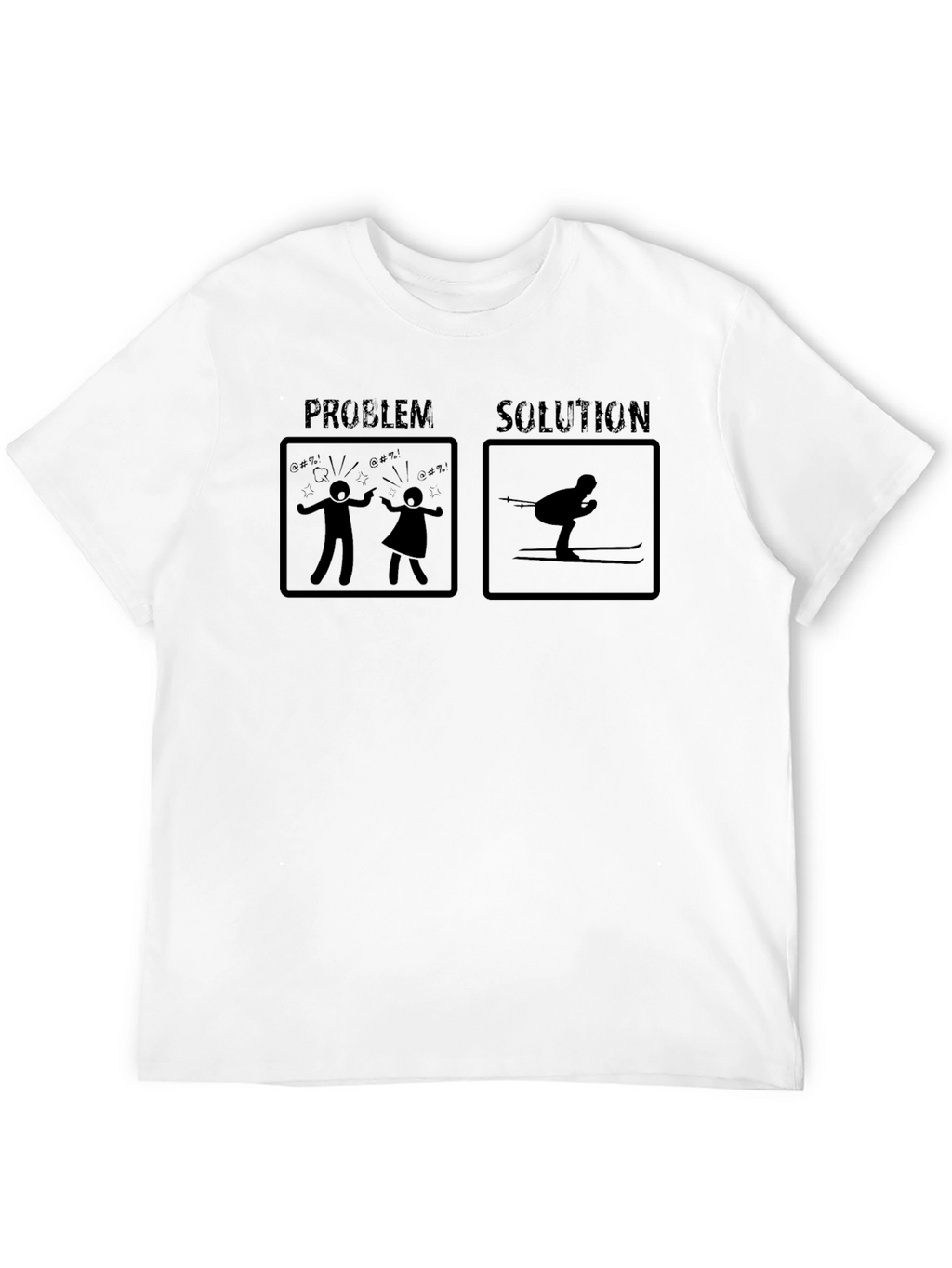 Problem Solution Skiing T-Shirt Funny Ski Gift