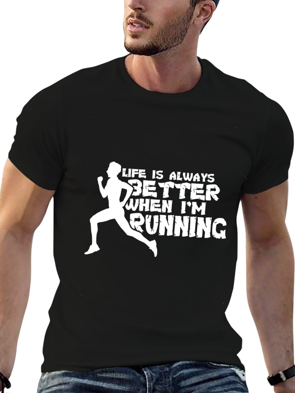 Life is Better Running Graphic Tee - Black