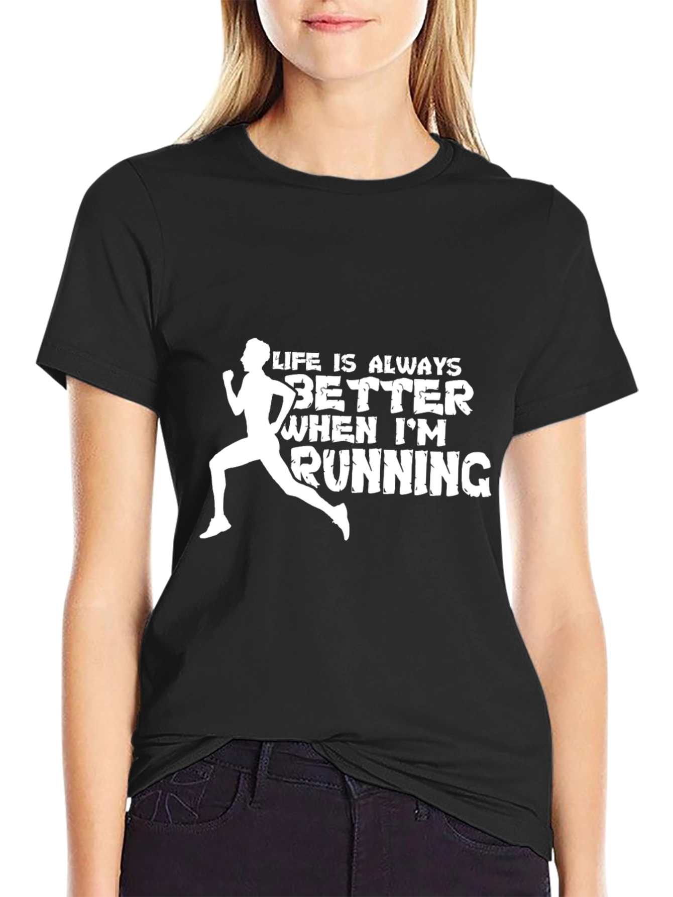 Life is Better Running Graphic Tee - Black
