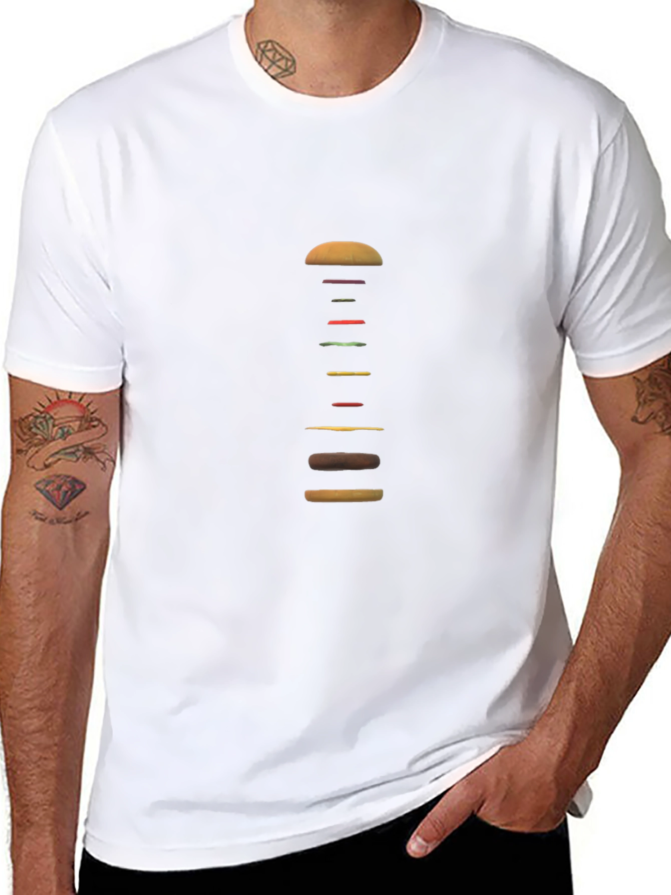 Deconstructed Burger Graphic Tee - Black