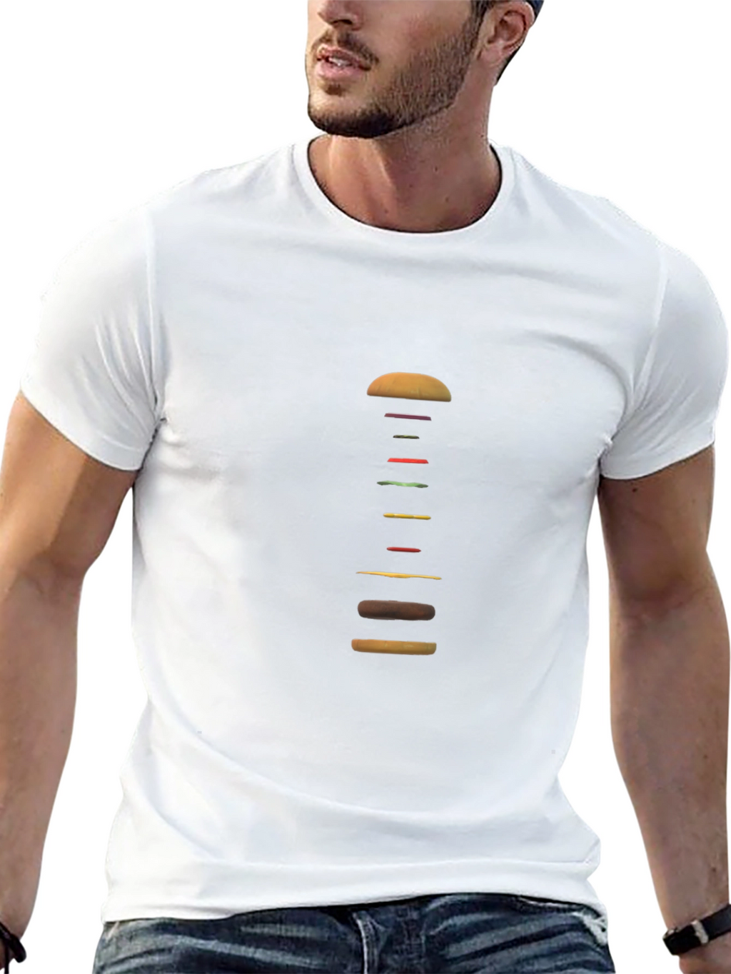 Deconstructed Burger Graphic Tee - Black