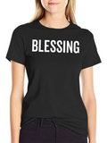 Blessing Graphic Tee - Solid Black Crew Neck T-Shirt
