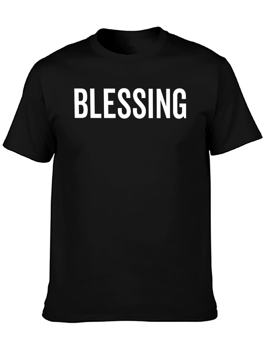 Blessing Graphic Tee - Solid Black Crew Neck T-Shirt