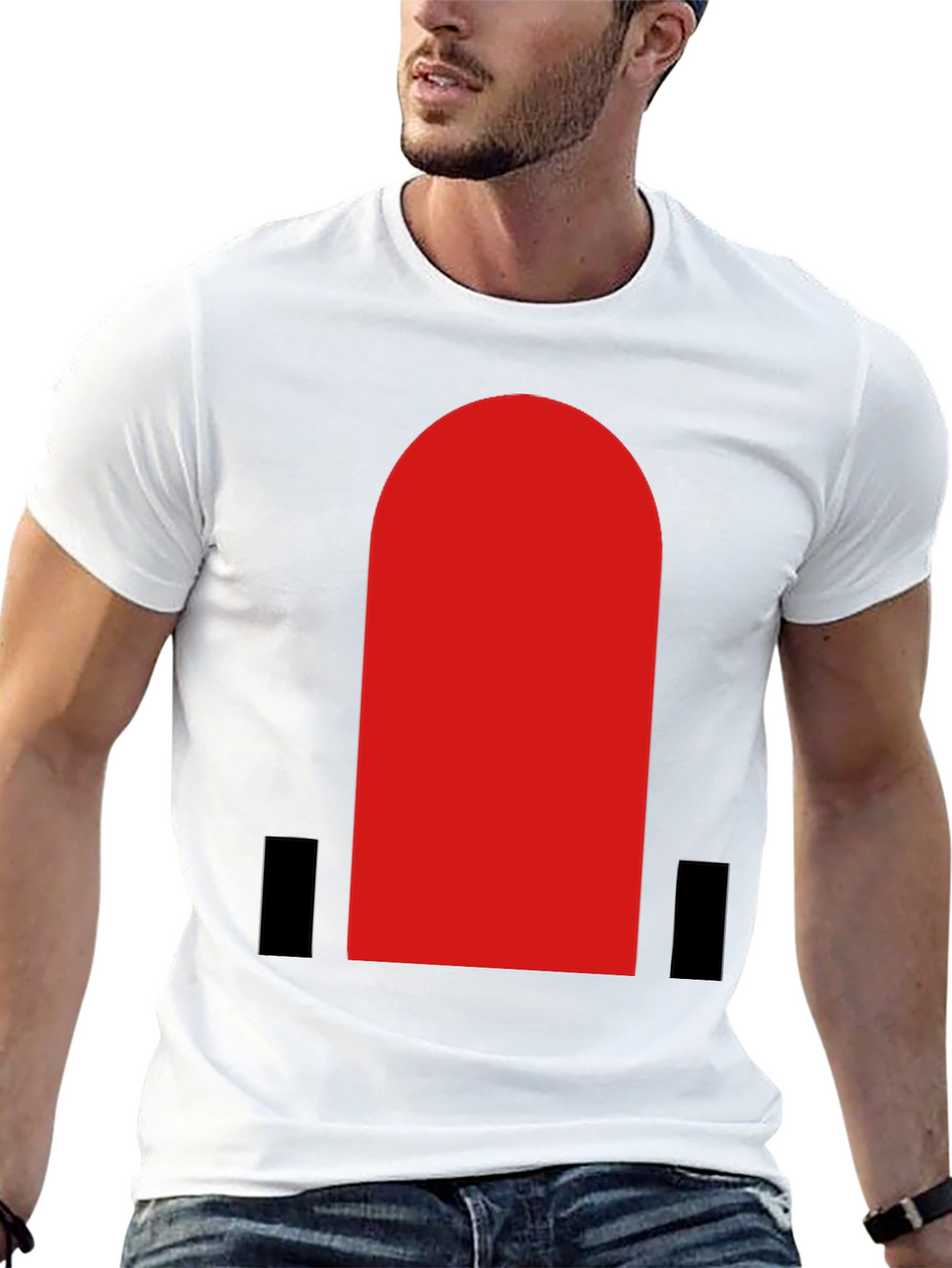 Bold Red Arch Graphic Black T-Shirt