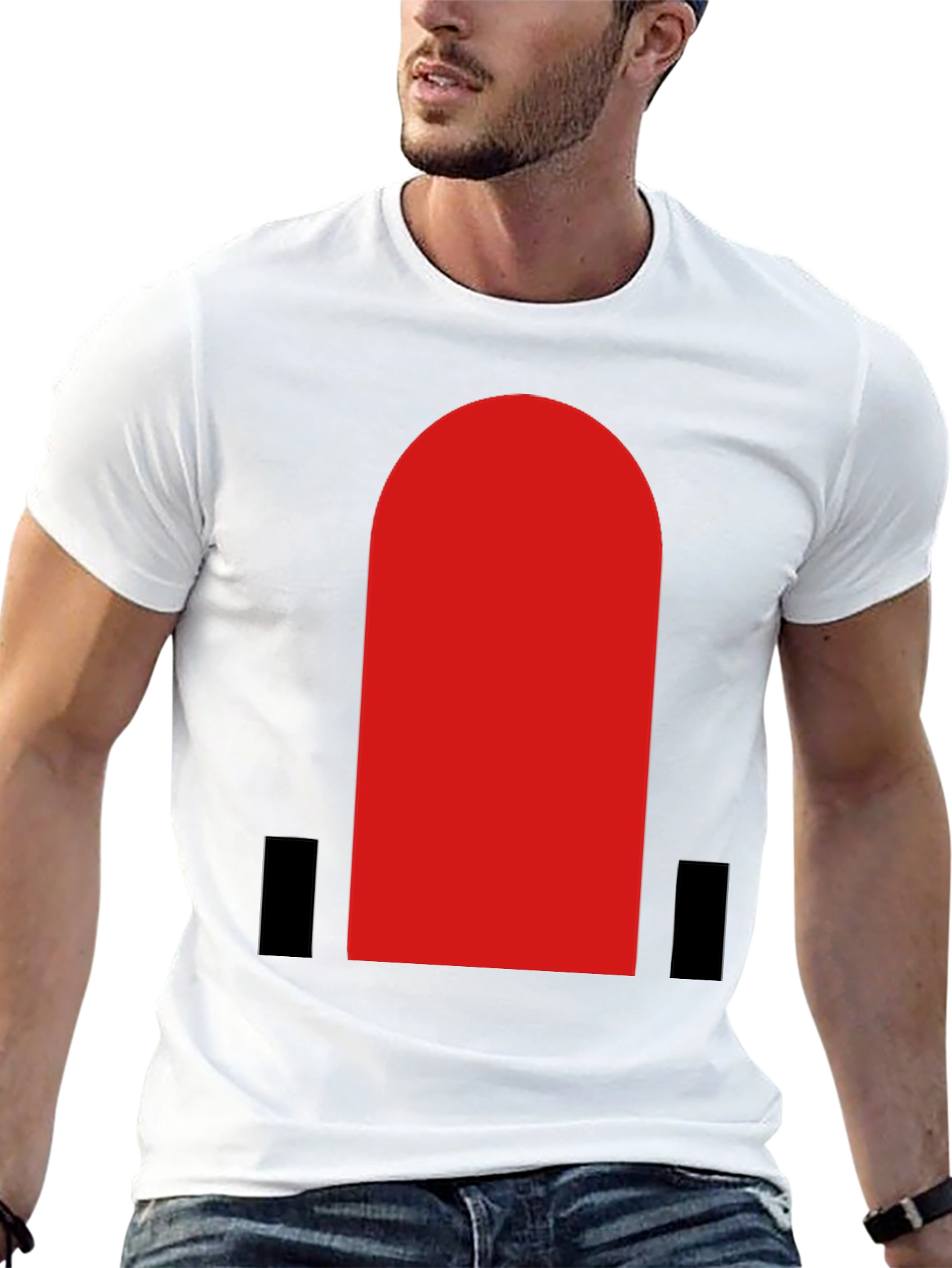 Bold Red Arch Graphic Black T-Shirt