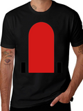 Bold Red Arch Graphic Black T-Shirt