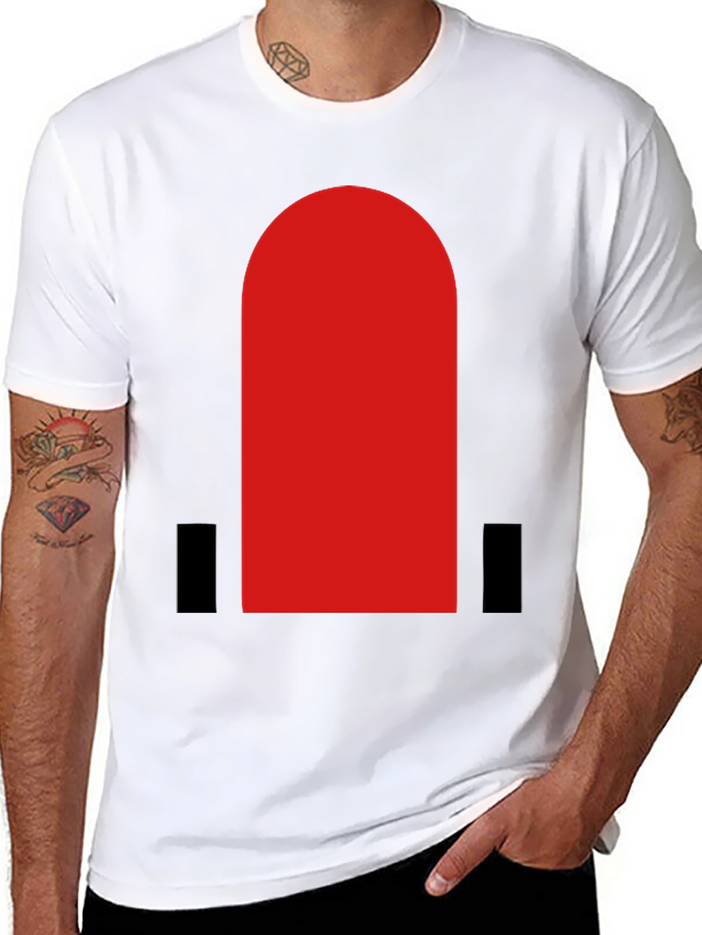 Bold Red Arch Graphic Black T-Shirt