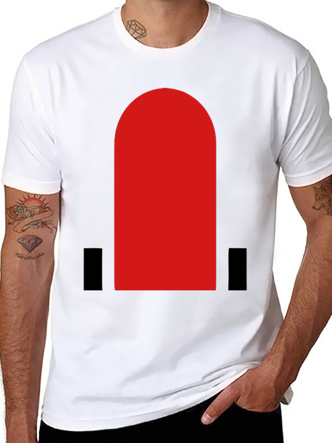Bold Red Arch Graphic Black T-Shirt