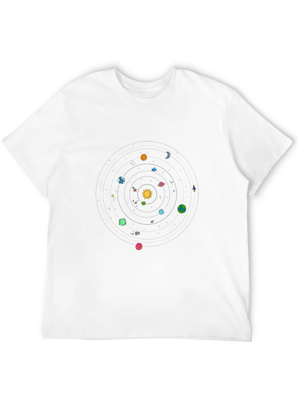 Planetary System Graphic Black T-Shirt