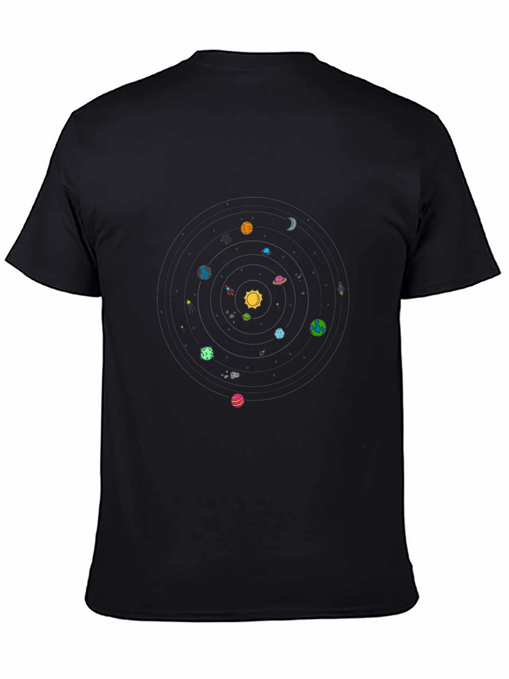 Planetary System Graphic Black T-Shirt