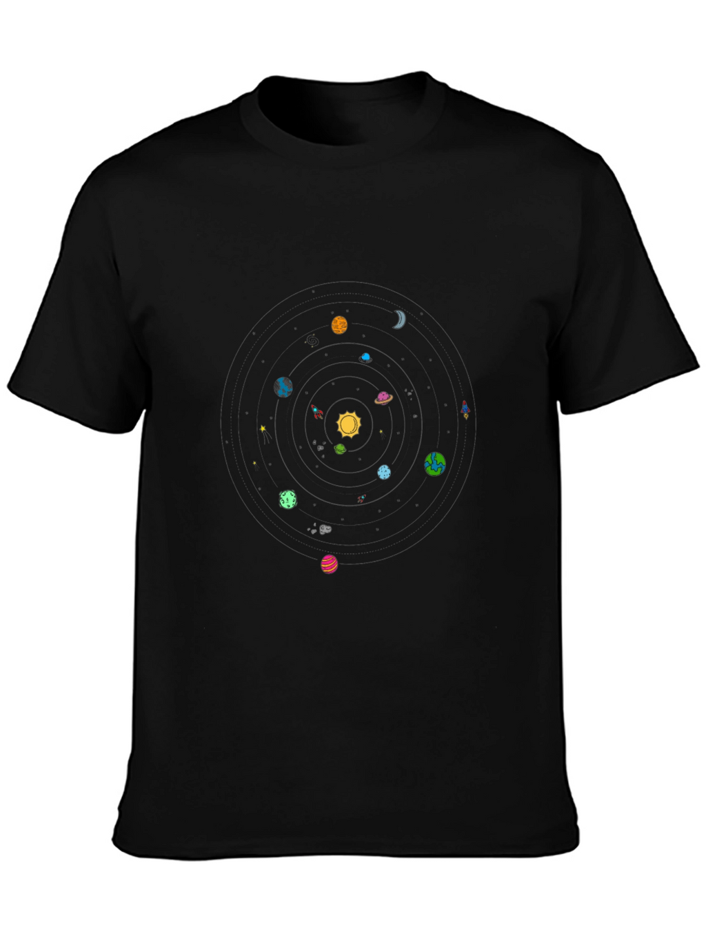 Planetary System Graphic Black T-Shirt