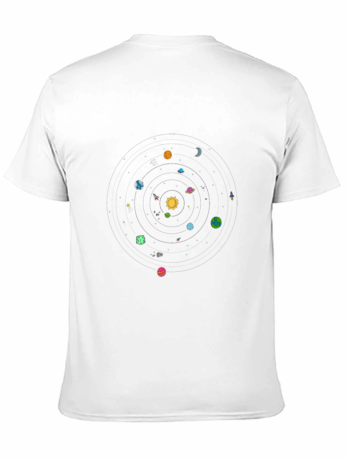 Planetary System Graphic Black T-Shirt