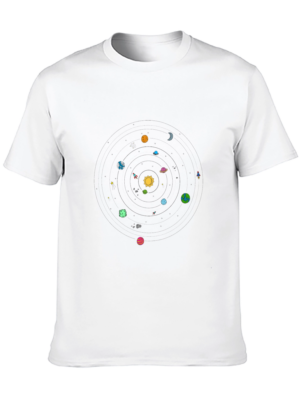 Planetary System Graphic Black T-Shirt