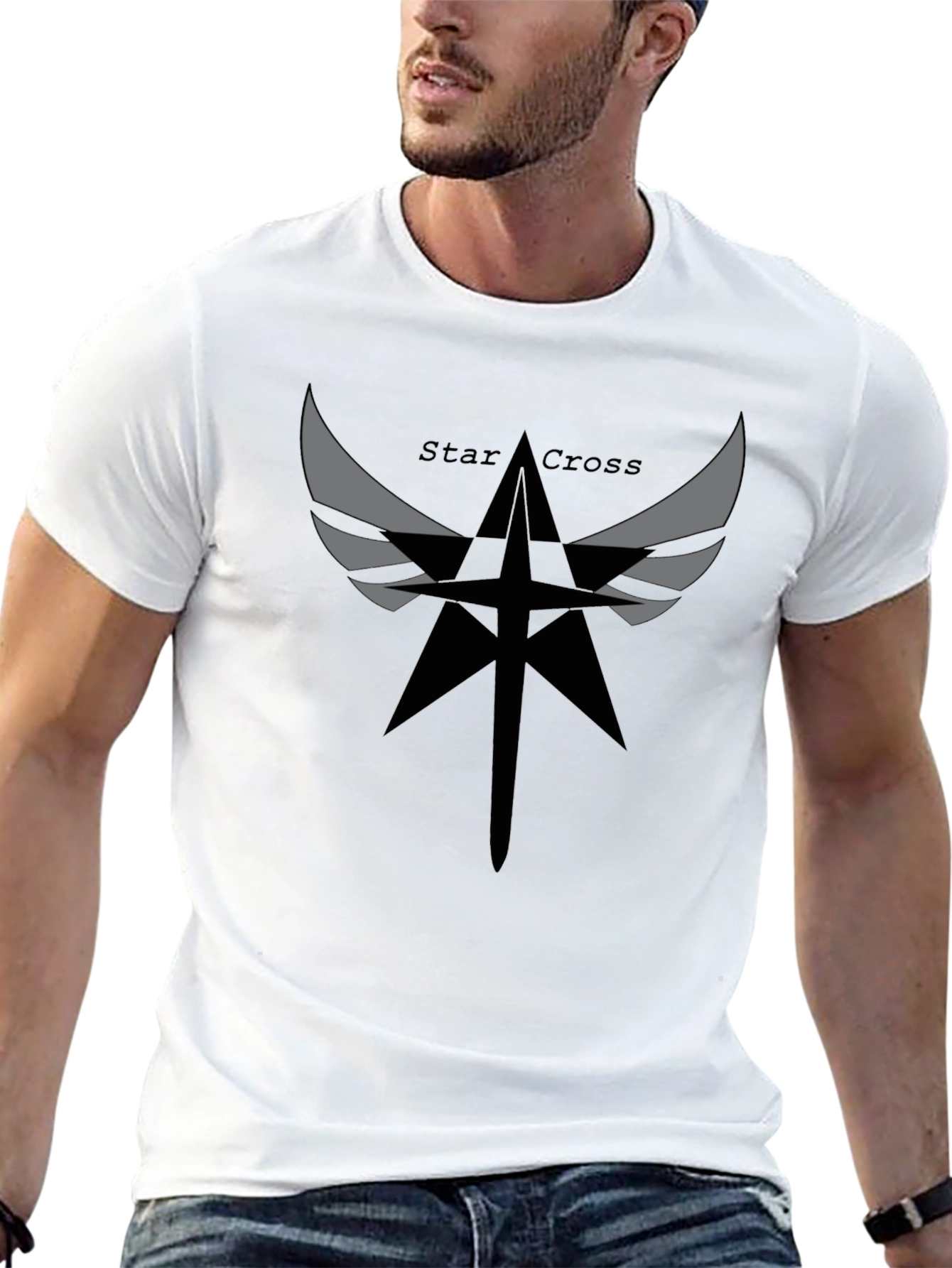 Star Cross Graphic Black T-Shirt