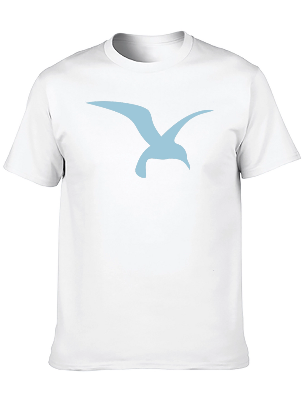 Mens Black T-Shirt with Blue Seagull Graphic