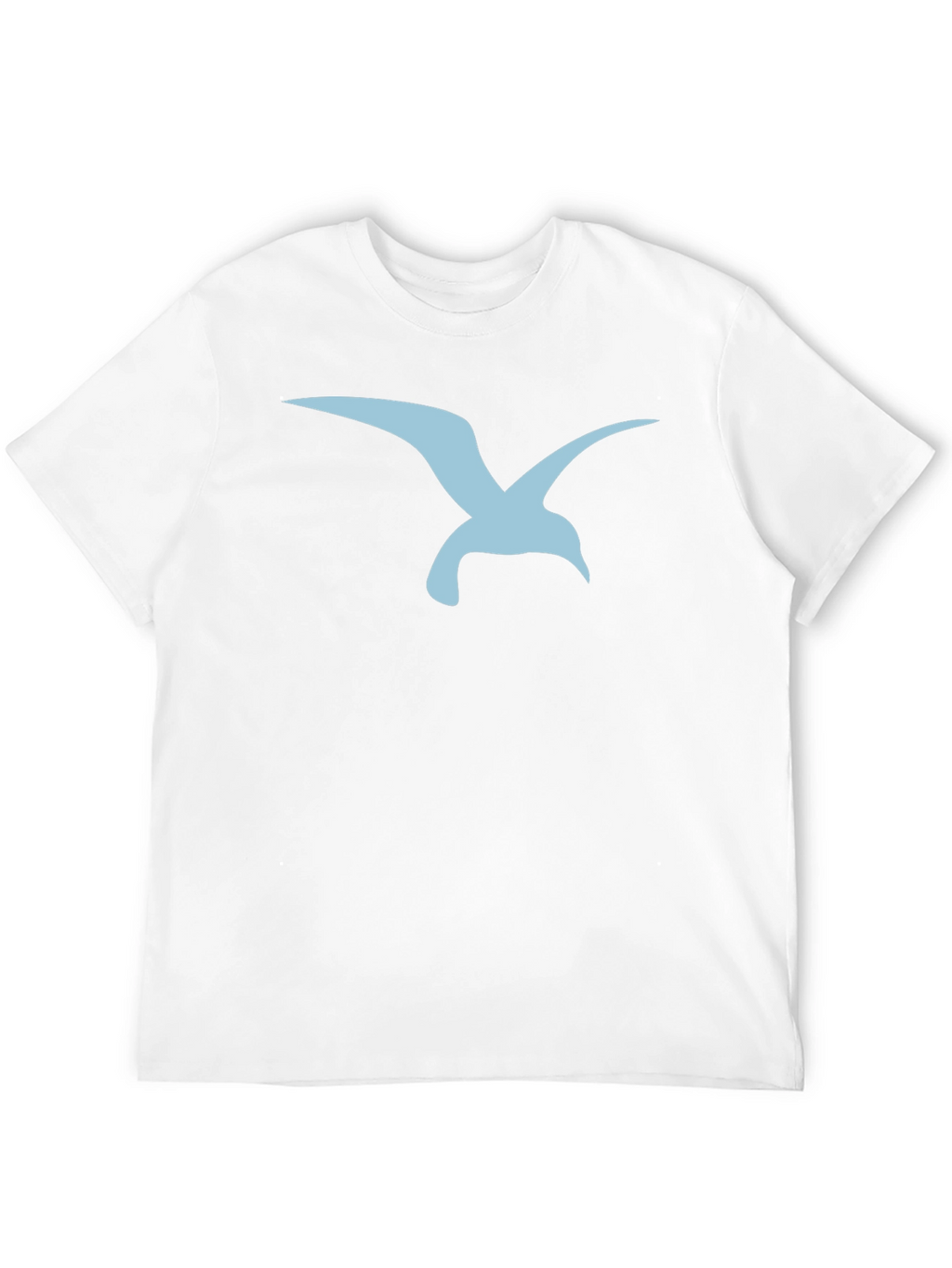 Mens Black T-Shirt with Blue Seagull Graphic